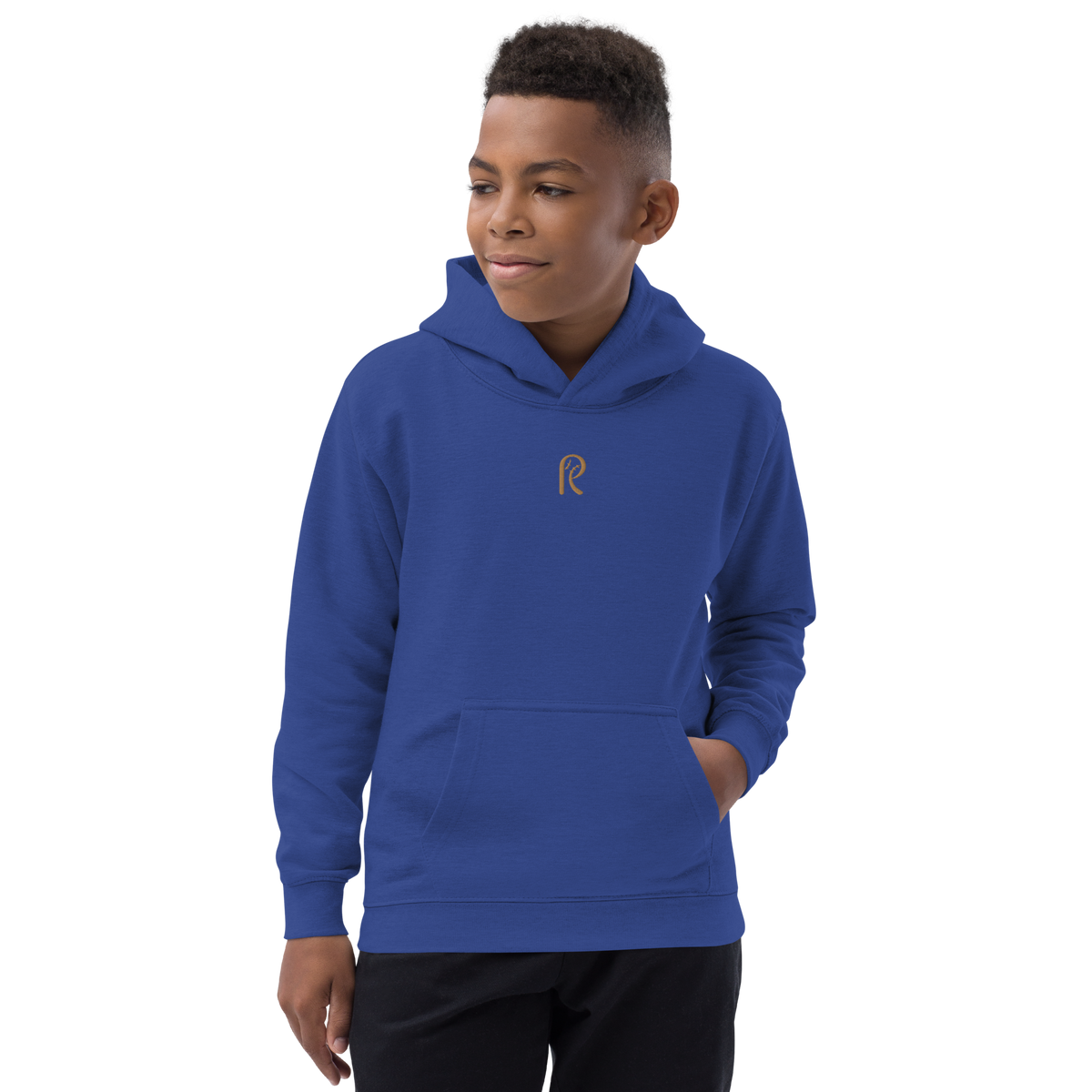 Youth Gold Logo Classic Embroidered Hoodie