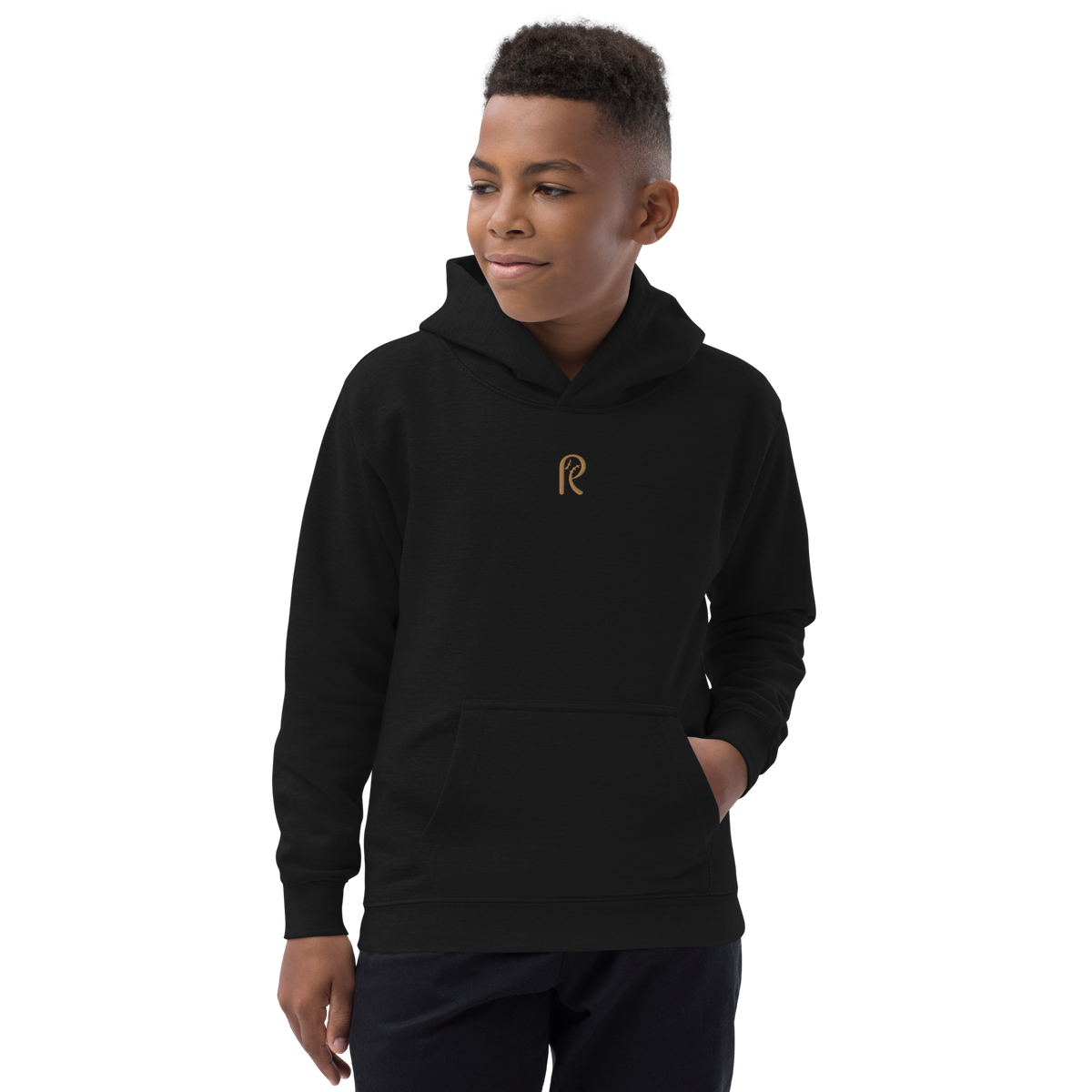 Youth Gold Logo Classic Embroidered Hoodie